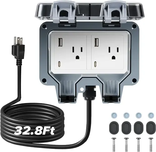 ZUYIYI Outdoor Power Outlet Box with